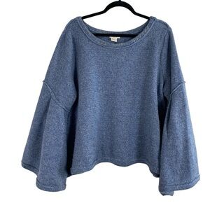 Sundance Women’s Heathered Blue Mountain Retreat Bell Sleeve Sweater Sz XL